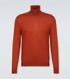 Saint Laurent Wool Turtleneck Sweater In Orange