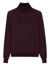 Saint Laurent Wool Turtleneck Sweater Long Sleeves In Red