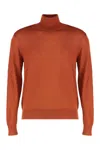 Saint Laurent Turtleneck Wool Sweater In Red