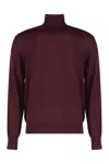 Saint Laurent Wool Sweater With Turtleneck In Red