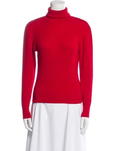 Pre-owned Saint Laurent Wool Turtleneck Sweater In Red