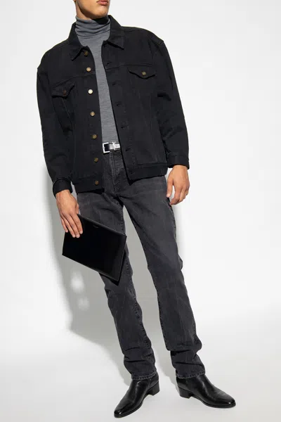SAINT LAURENT SAINT LAURENT WOOL TURTLENECK SWEATER WITH LOGO