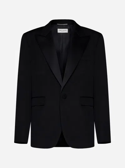 SAINT LAURENT SAINT LAURENT<BR/>GRAIN DE POUDRE TUXEDO JACKET