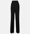 Saint Laurent Pleated Wool Straight Pants In Black