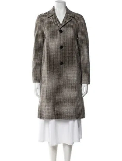 Pre-owned Saint Laurent Wool Tweed Pattern Coat W/ Tags In Gray