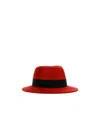 Saint Laurent Wool Two-color Hat In Red