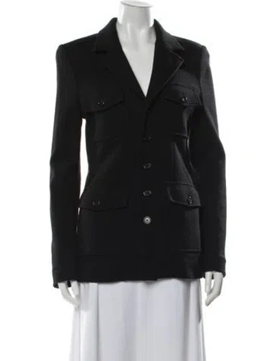Pre-owned Saint Laurent Wool Utility Jacket In Gray