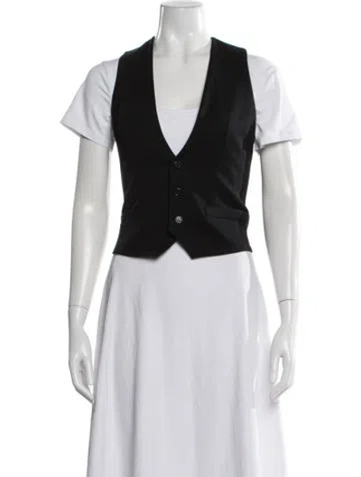 Pre-owned Saint Laurent Wool Vest In Black