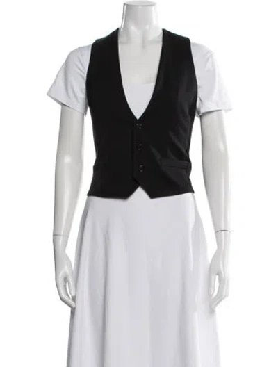 Pre-owned Saint Laurent Wool Vest In Black