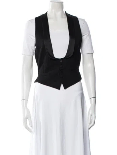 Pre-owned Saint Laurent Wool Vest In Black