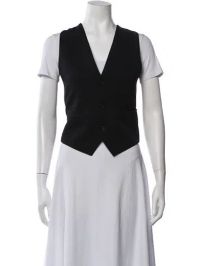 Pre-owned Saint Laurent Wool Vest In Black
