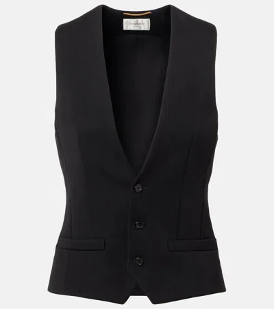 Saint Laurent Wool Vest In Noir