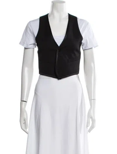 Pre-owned Saint Laurent Wool Vest W/ Tags In Black