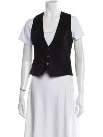Pre-owned Saint Laurent Wool Vest W/ Tags In Black