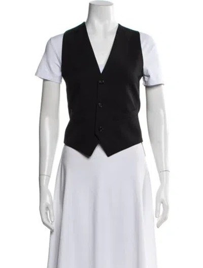 Pre-owned Saint Laurent Wool Vest W/ Tags In Black