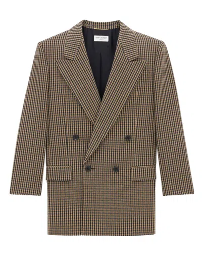 SAINT LAURENT WOOL VICHY JACKET