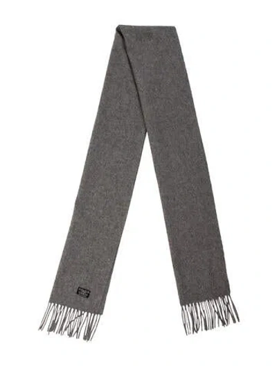 Pre-owned Saint Laurent Wool Vintage Scarf In Gray