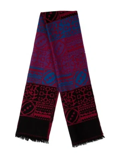 Pre-owned Saint Laurent Wool Vintage Scarf In Red