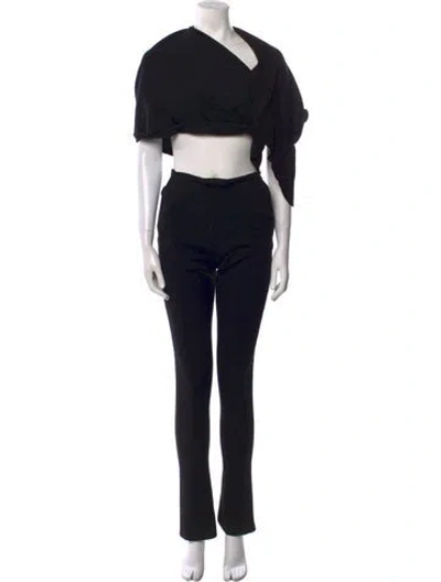 Pre-owned Saint Laurent Wool V-neck Jumpsuit In Black
