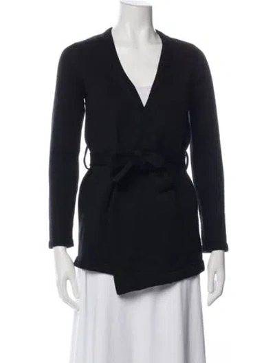 Pre-owned Saint Laurent Wool V-neck Sweater In Black