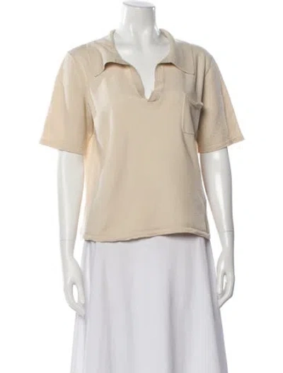 Pre-owned Saint Laurent Wool V-neck Sweater In Neutral