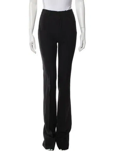 Pre-owned Saint Laurent Wool Wide Leg Pants In Black