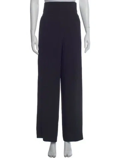 Pre-owned Saint Laurent Wool Wide Leg Pants In Black