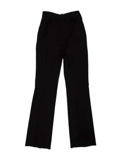 Pre-owned Saint Laurent Wool Wide Leg Pants In Black