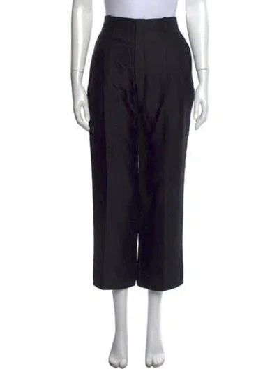 Pre-owned Saint Laurent Wool Wide Leg Pants In Blue