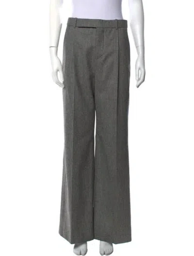 Pre-owned Saint Laurent Wool Wide Leg Pants In Grey