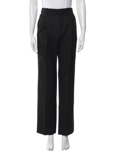 Pre-owned Saint Laurent Wool Wide Leg Pants In Grey