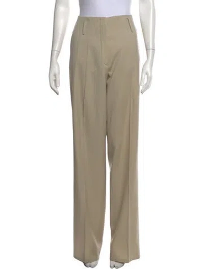 Pre-owned Saint Laurent Wool Wide Leg Pants In Neutrals