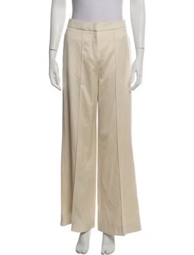 Pre-owned Saint Laurent Wool Wide Leg Pants In Neutrals/yellow