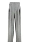 Saint Laurent Pinced Pant With Pleated Wide Leg In Gray