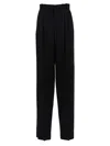 Saint Laurent Wool Wide-leg Trousers In Black