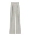 Saint Laurent Wool Wide-leg Trousers With Belt Loops In Grey