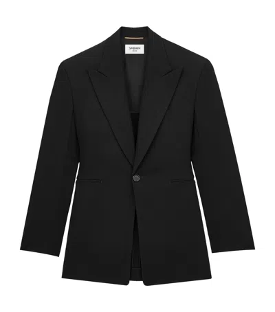 Saint Laurent Wool-blend Blazer In Black