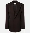 Saint Laurent Wool-blend Blazer In Brown