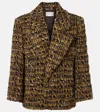 Saint Laurent Wool Blend Tweed Jacket In Multi
