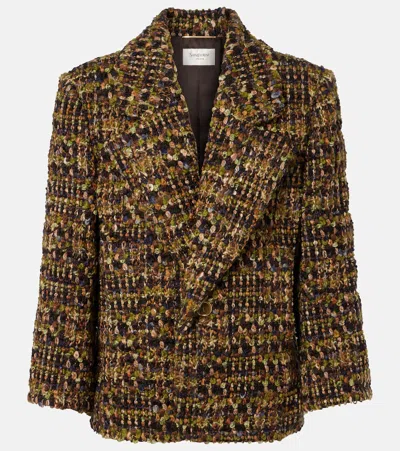 SAINT LAURENT WOOL-BLEND TWEED JACKET