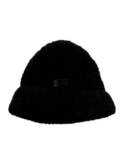 Pre-owned Saint Laurent Wool-knit Beanie Hat In Black