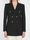 Saint Laurent Women's Woolã² Double-breasted Jacket In Black
