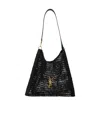 Saint Laurent Black Raffia Shopping Bag In Black