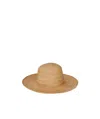 Saint Laurent Woven Raffia Hat In Nude