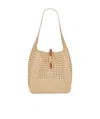 Saint Laurent Woven Shoulder Bag In Nude