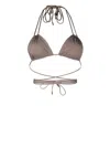 Saint Laurent Wrap-around Bikini Top In Grey