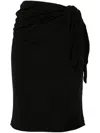 Saint Laurent Wrap Midi Pencil Skirt In Black