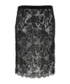 Saint Laurent Skirt Lace Overlay Scalloped Hem In Black