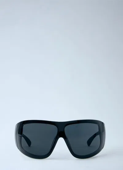 Saint Laurent Wraparound Shield Sunglasses In Black