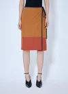 Saint Laurent Concise And Versatile Midi Skirt In Orange